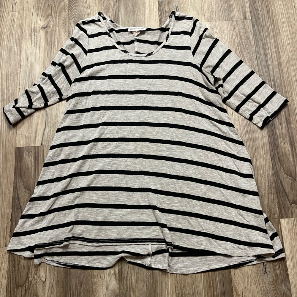 Striped A-Line Tunic Top